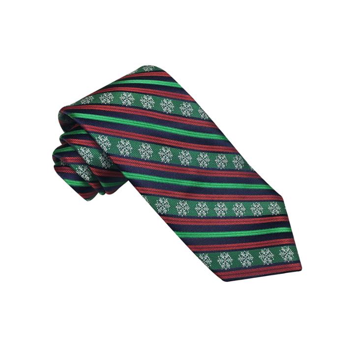 Hallmark Snowflake Striped Tie - Extra Long