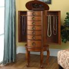 Burnished Oak Jewelry Armoire