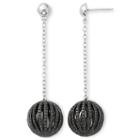 Diamond Addiction 1/10 Ct. T.w. Color-enhanced Black Diamond Ball Drop Earrings