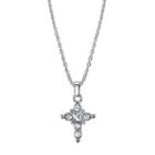 1928 Symbols Of Faith Religious Jewelry Womens Clear Pendant Necklace