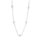 Womens 18 Inch White Sterling Silver Link Necklace