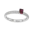 Personally Stackable Lab-created Ruby Textured Ring