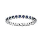 Personally Stackable Lab-created Sapphire Sterling Silver Eternity Ring