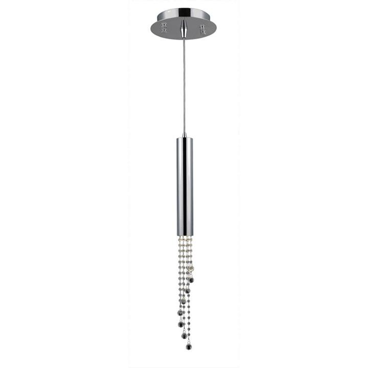 Metropolis Collection 1 Light Halogen Chrome Finish And Clear Crystal Flush Mount Light