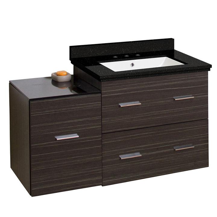 37.75-in. W Wall Mount Dawn Grey Vanity Set For 3h8-in. Drilling Black Galaxy Top White Um Sink