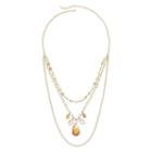 Vieste Multicolor Crystal And Bead 3-row Necklace