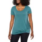 A.n.a Soft Knit Short Sleeve Scoop Neck T-shirt-womens Petites