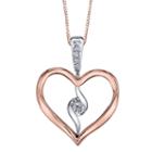 Sirena Womens 1/8 Ct. T.w. White Diamond 10k Gold Pendant Necklace