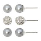 Vieste 3-pr. Simulated Pearl And Fireball Earring Set