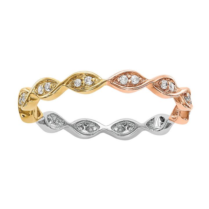 Womens 1/6 Ct. T.w. Genuine White Diamond 14k Gold Eternity Band