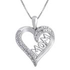 1/10 Ct. T.w. Diamond Sterling Silver Mom Heart Pendant Necklace