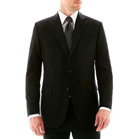 Stafford Executive Super 100 Wool Black Stripe Suit Jacket - Classic