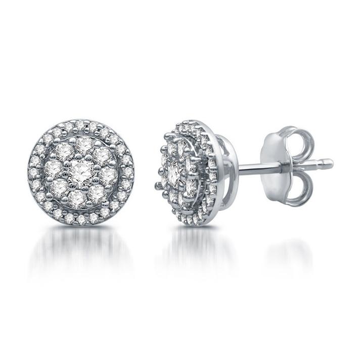Diamond Blossom 1/2 Ct. T.w. White Diamond 8.6mm Stud Earrings