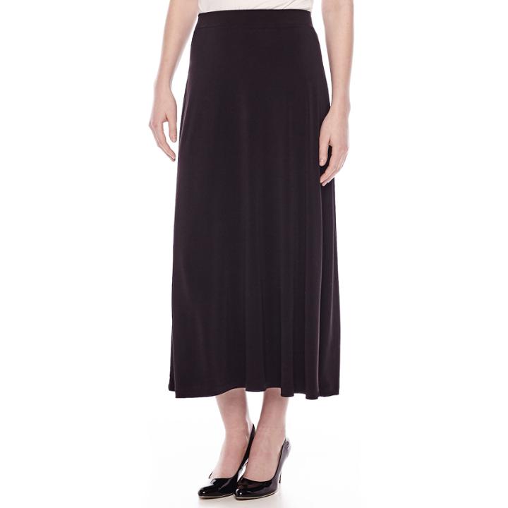 Black Label By Evan-picone Solid Maxi Skirt