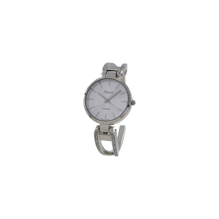Geneva Platinum Silver Tone Cuff Watch-5969