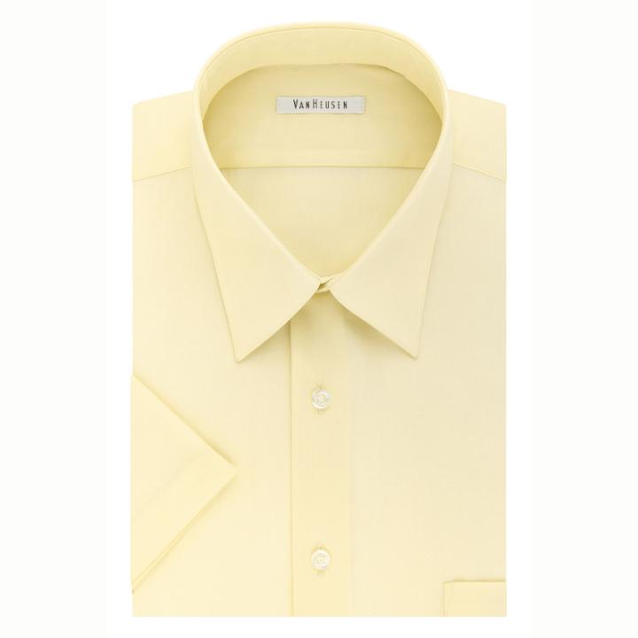 Van Heusen Easy-care Poplin Big And Tall Short Sleeve Poplin Dress Shirt