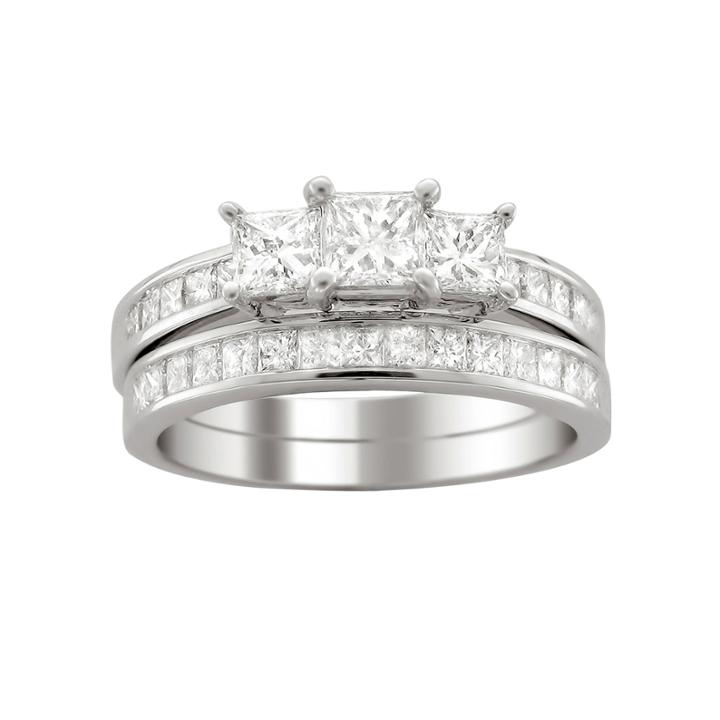 Womens 2 Ct. T.w. White Diamond Platinum Bridal Set