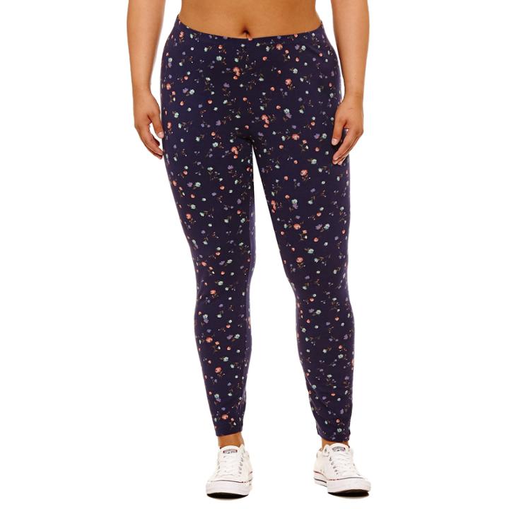 Flirtitude Floral Jersey Leggings-juniors Plus