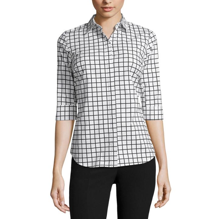 Worthington Elbow-sleeve Clean-front Shirt - Petite