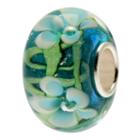 Forever Moments&trade; Turquoise Flowers Glass Charm Bracelet Bead