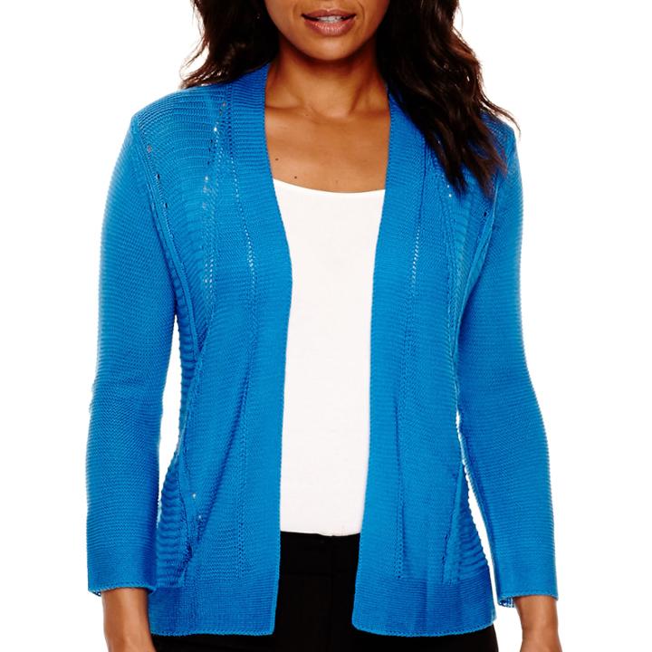 Worthington 3/4-sleeve Flyaway Sweater - Tall