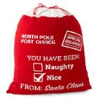North Pole Trading Co. Christmas Cheer Naughty Or Nice Santa Bag