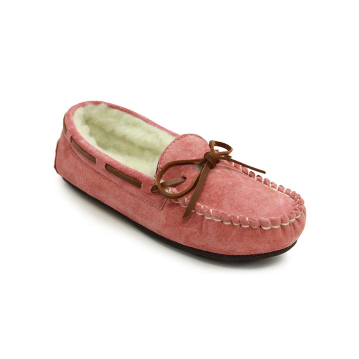 Lamo Britain Womens Suede Fleece-lined Moccasins