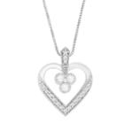 Womens 1/4 Ct. T.w. White Diamond 14k White Gold Heart Pendant Necklace
