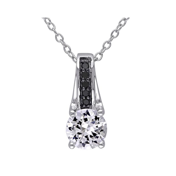 1/6 Ct. T.w. Color-enhanced Black Diamond & Lab-created White Sapphire Necklace