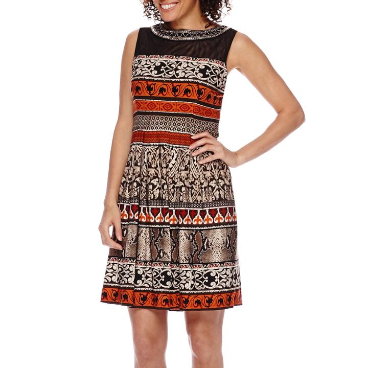 Studio 1 Sleeveless Embellished Fit And Flare Dress - Petite