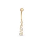 10k Yellow Gold Cubic Zirconia Love Belly Ring