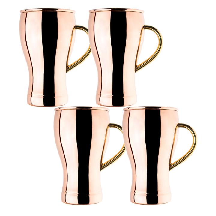 Old Dutch 14 Oz Solid Copper Soda Fountain Style Moscow Mule Mugsset Of 4