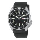 Seiko Mens Black Dial Rubber Band Automatic Dive Watch Skx173
