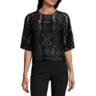 Worthington 3/4 Sleeve Scoop Neck Lace Blouse