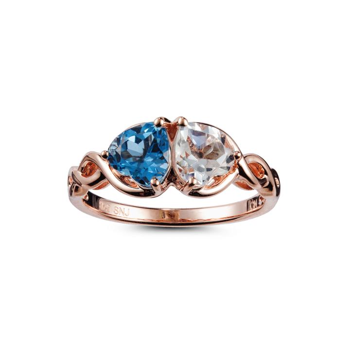 Womens Blue Topaz Gold Over Silver Cocktail Ring