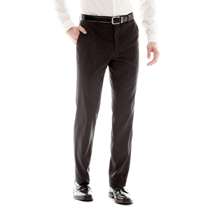 Men's Jf J. Ferrar Black Nailhead Slim-fit Flat-front Suit Pants