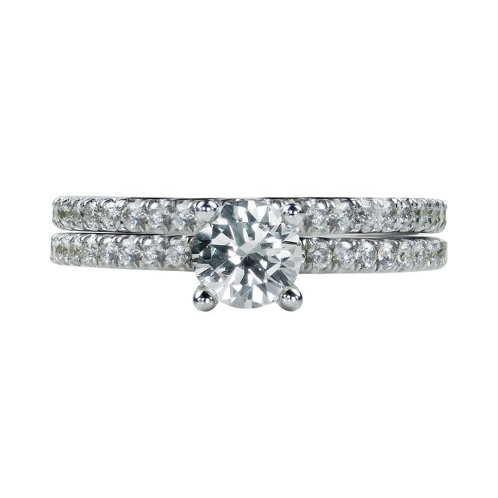 Womens 2 Ct. T.w. Genuine White Diamond 14k Gold Bridal Set