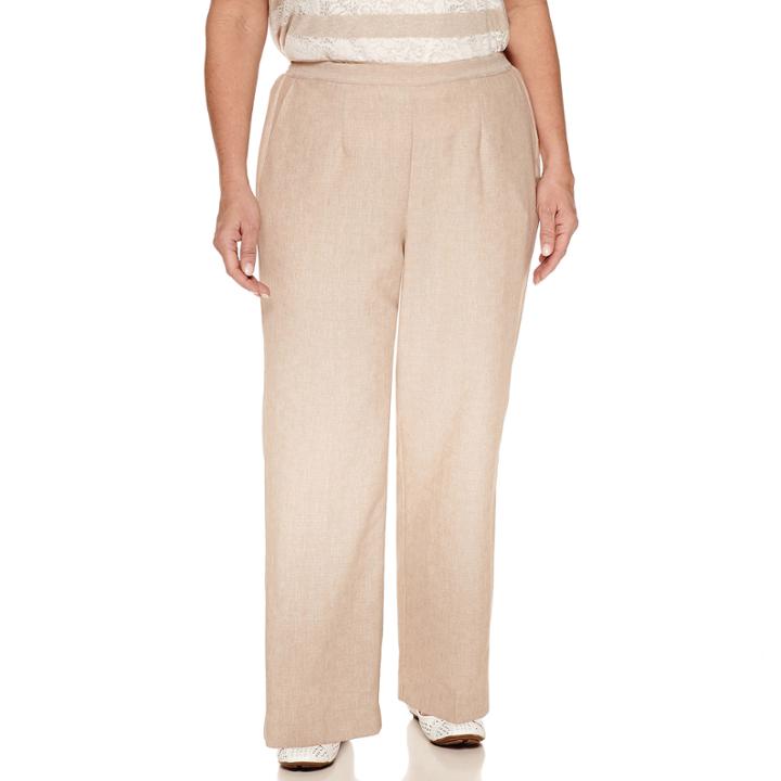 Alfred Dunner Woven Flat Front Pants-plus (27.5)