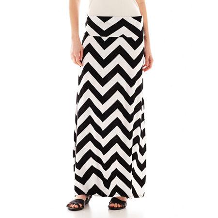 A.n.a Chevron Print Foldover Maxi Skirt