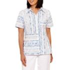 Alfred Dunner Blue Lagoon Short Sleeve Button-front Shirt