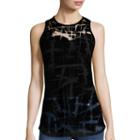Nicole By Nicole Miller Back Zipper Burnout Tank Top