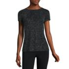Blu Sage Short Sleeve Round Neck Knit Blouse