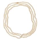 Womens 6mm Genuine White Cultured Freshwater Pearls Strand Necklace