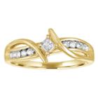 Promise My Love Womens 1/4 Ct. T.w. Genuine Princess White Diamond 10k Gold Promise Ring