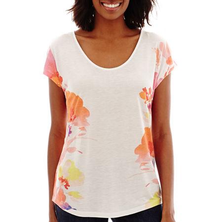 Liz Claiborne Short-sleeve Floral Print T-shirt - Tall