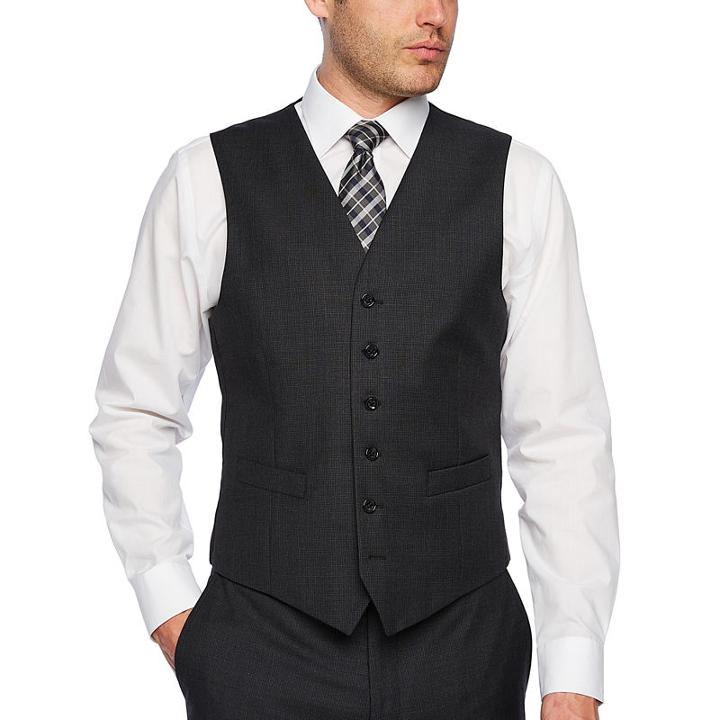 Stafford Executive Grid Classic Fit Suit Vest