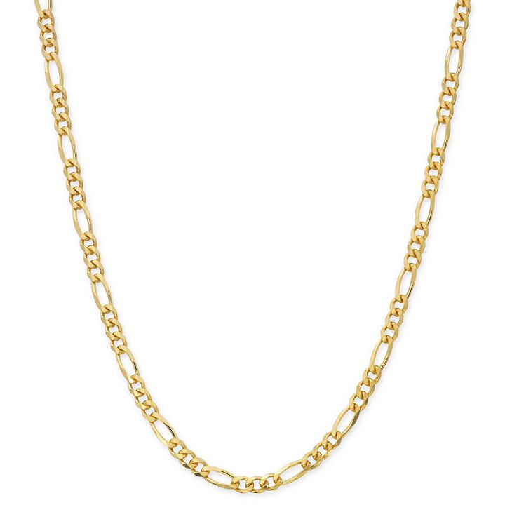 Made In Italy Solid Figaro 24 Inch Chain Necklace