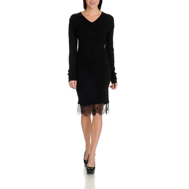 Harve Benard Lace Trim Sweater Dress