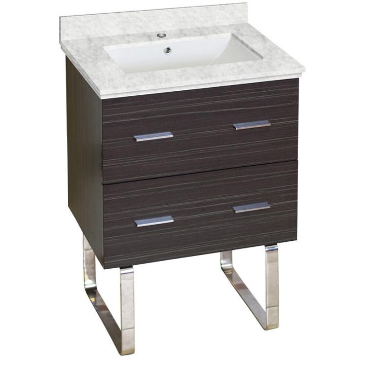 23.75-in. W Floor Mount Dawn Grey Vanity Set For 1hole Drilling Bianca Carara Top White Um Sink