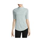 Worthington 3/4 Sleeve Mock Neck T-shirt-womens